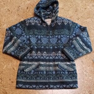 Woolrich Vintage Women's Wool Blend Full Zip Hoodie Jacket W/ Waist Cinch Size M